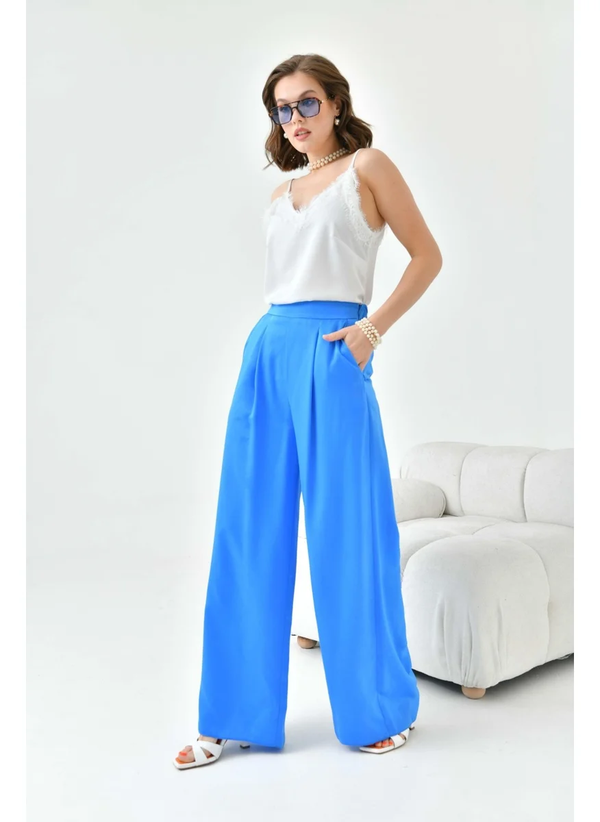Garmi Women's Elastic Trousers Blue