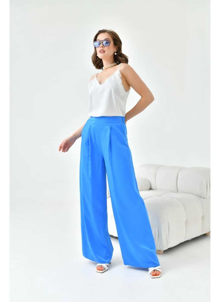 Garmi Women's Elastic Trousers Blue