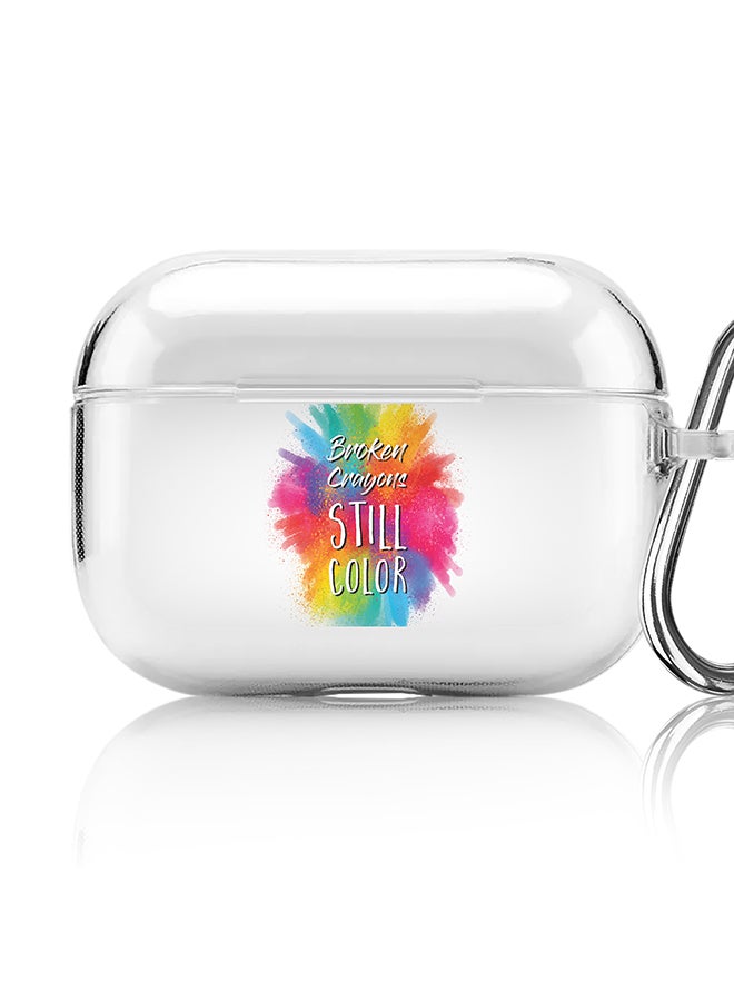 Stylizedd Classic Clear printed Case for Apple AirPods Pro 2nd Generation Thin Transparent Cover [Designed for Apple AirPods Pro 2nd Generation] - Broken Colors - Image 1