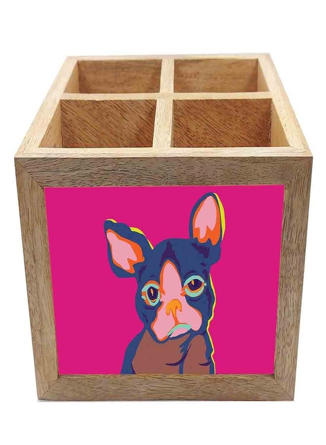 Nutcase Wooden Cutlery Stand Holder Silverware Caddy Spoons Forks Knives Organizer for Dining Table & Kitchen -Made in India-Spoons NOT Included - Dog Pink - Image 4