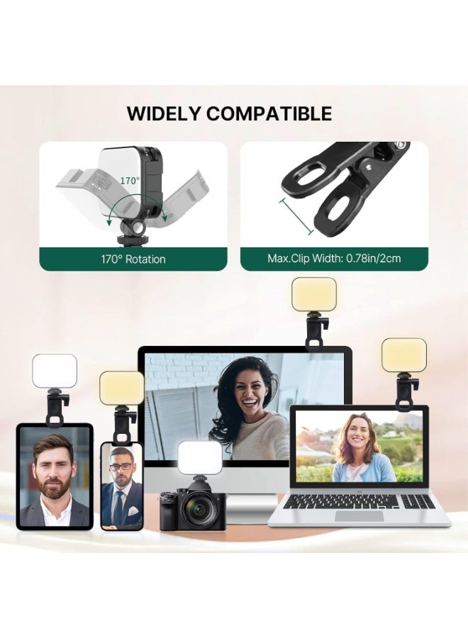 حامل هاتف محمول لالتقاط صور السيلفي مع 3 أوضاع إضاءة وإضاءة فيديو بدرجة حرارة لون 3000 كلفن مع إمكانية تعديل السطوع وبطاريات 2000 مللي أمبير/ساعة للهواتف/الأجهزة اللوحية/الكمبيوتر المحمول، وبث تيك توك المباشر - Image 5