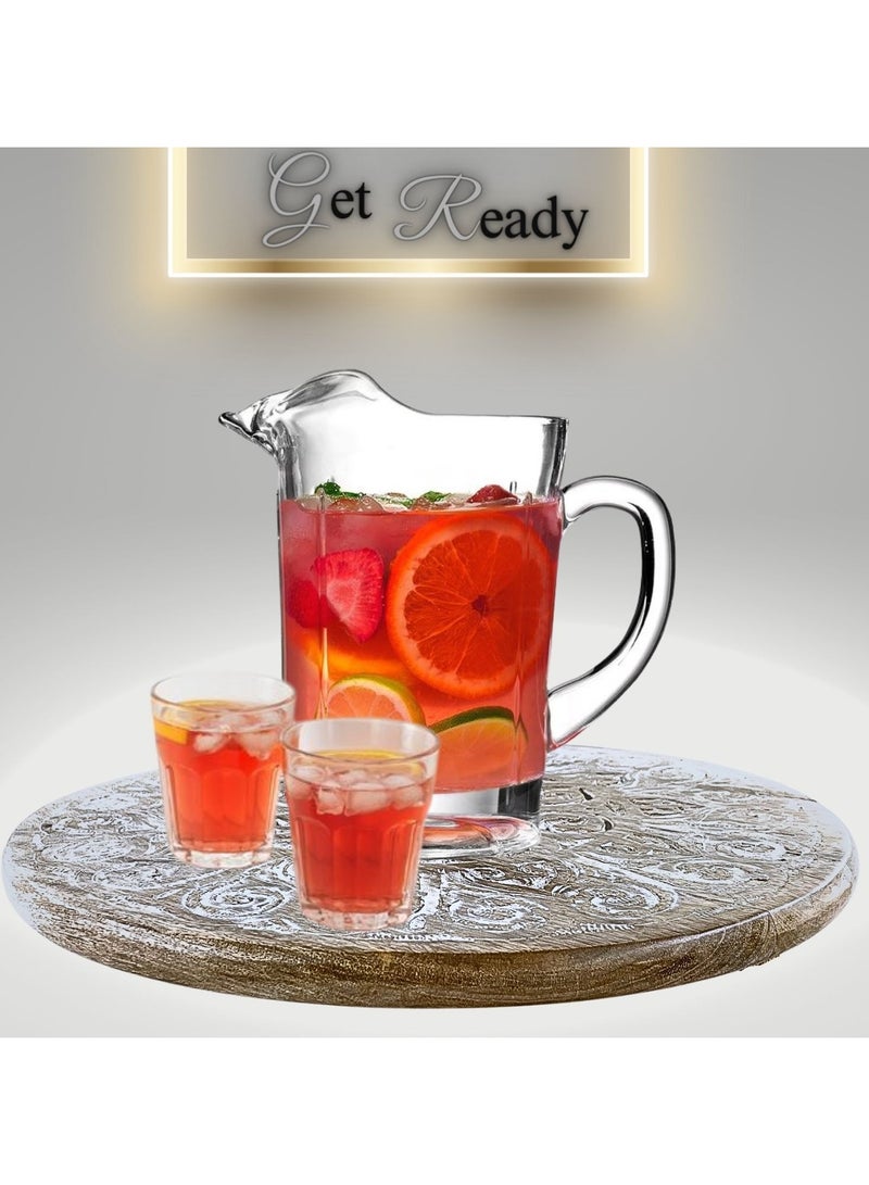 Souq DESIGNS سوق ديزاينز حامل الكيك، صينية تقديم، أطباق، طبق تقديم خشبي - حامل طبق تقديم الكيك صينية خشبية منظم صينية من الخيزران 40 سم دائري  - Image 4