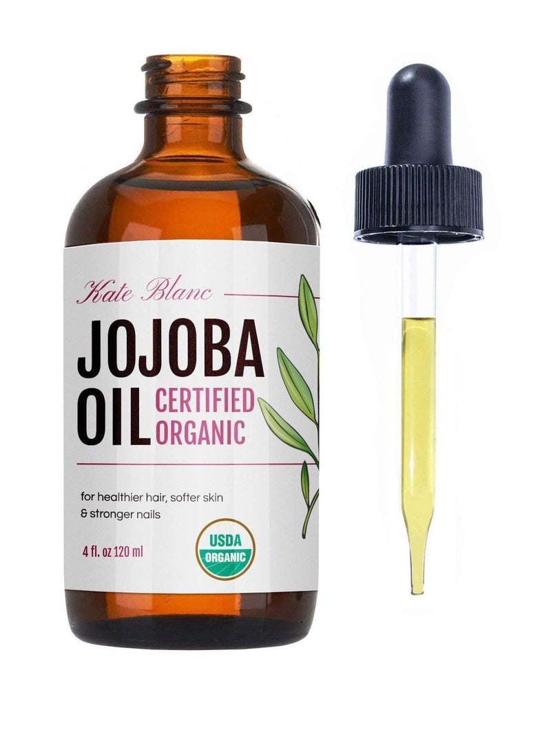 Kate Blanc - Jojoba Oil for Hair Growth, Face & Skin. Gua Sha Oil for Face Massage and Dermaplaning (4oz, Organic, 100% Pure, Natural) - Image 1