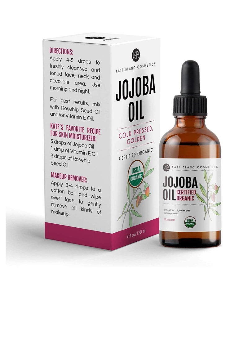 Kate Blanc - Jojoba Oil for Hair Growth, Face & Skin. Gua Sha Oil for Face Massage and Dermaplaning (4oz, Organic, 100% Pure, Natural) - Image 1