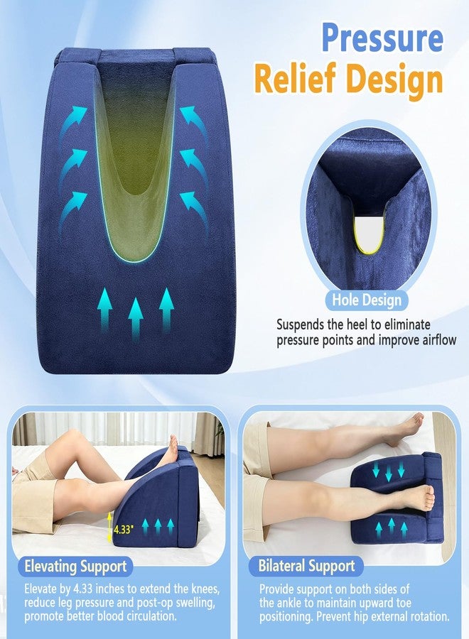 KAAMOS Knee Replacement Pillow Recovery Aids, 2-in-1 Knee Surgery Pillow Recovery Equipment, Post Surgery TKR Elevation Wedge, Extension Pillows Foot Support for Acl, MCL, Hip Surgery - Image 4