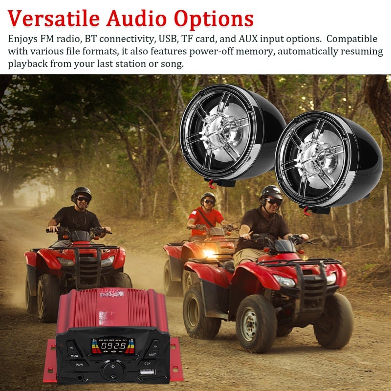 Motorcycle Anti-Theft Alarm: Waterproof Design, 4-Channel Audio - Versatile Audio Options, BT Speaker for Motorcycle Riders & Outdoor Travelers - Image 4