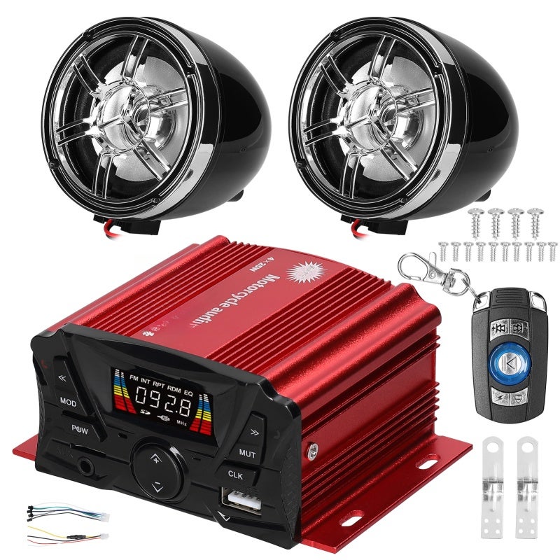 Motorcycle Anti-Theft Alarm: Waterproof Design, 4-Channel Audio - Versatile Audio Options, BT Speaker for Motorcycle Riders & Outdoor Travelers - Image 1