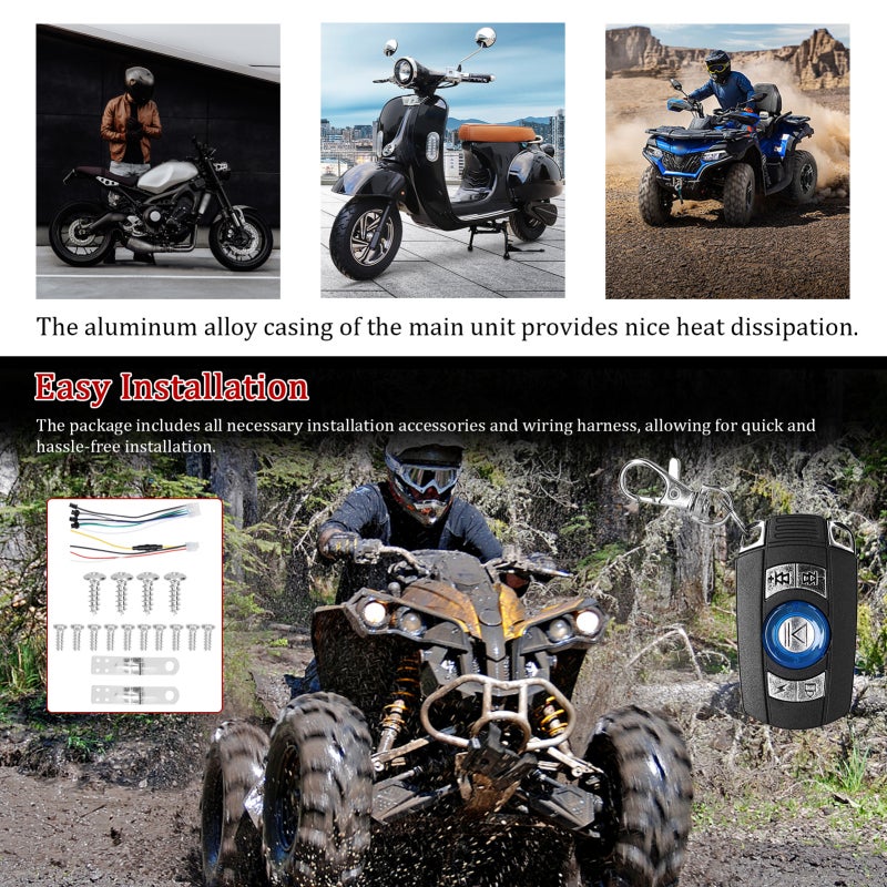 Motorcycle Anti-Theft Alarm: Waterproof Design, 4-Channel Audio - Versatile Audio Options, BT Speaker for Motorcycle Riders & Outdoor Travelers - Image 2