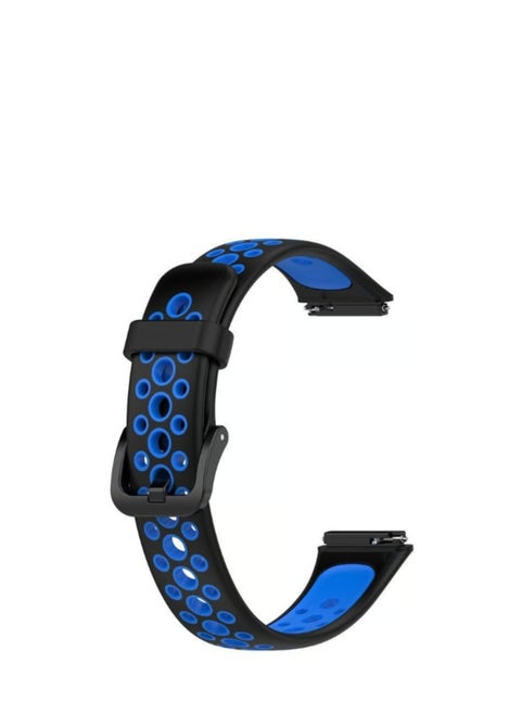 Huawei Band 7 Sport Soft Silcon Double Colors Replacement Strap - Black & Blue