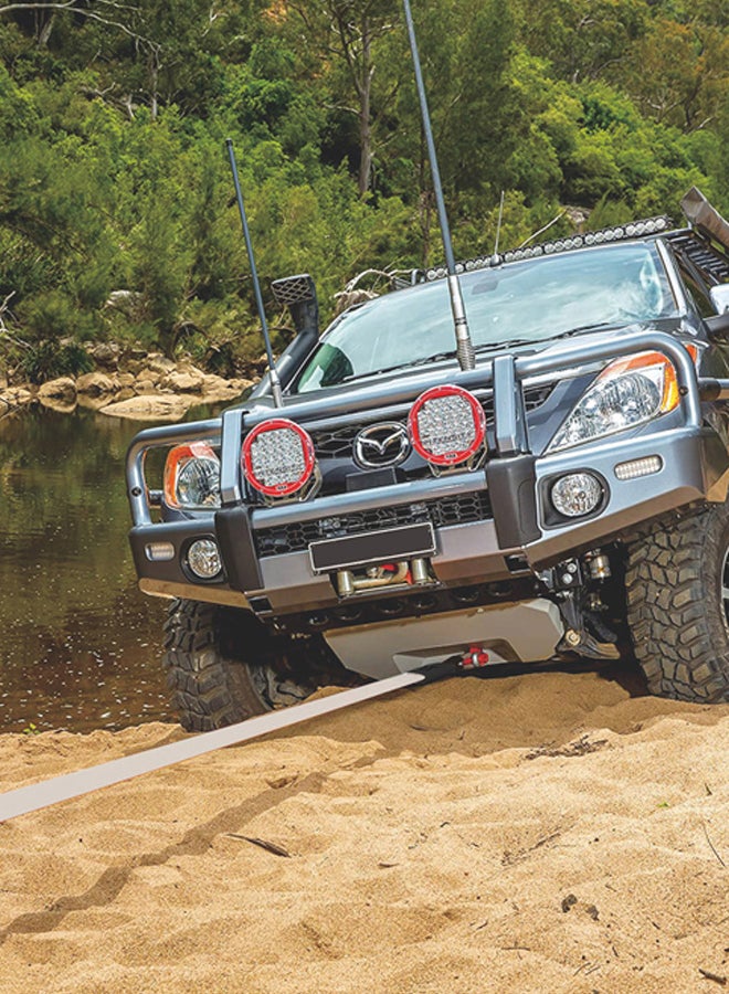 دي بي تي حبل سحب للسيارات، حبل سحب الطوارئ للسيارة، ابيض، مقاس 9 متر*10 سم حمولة 11 طن - Image 3