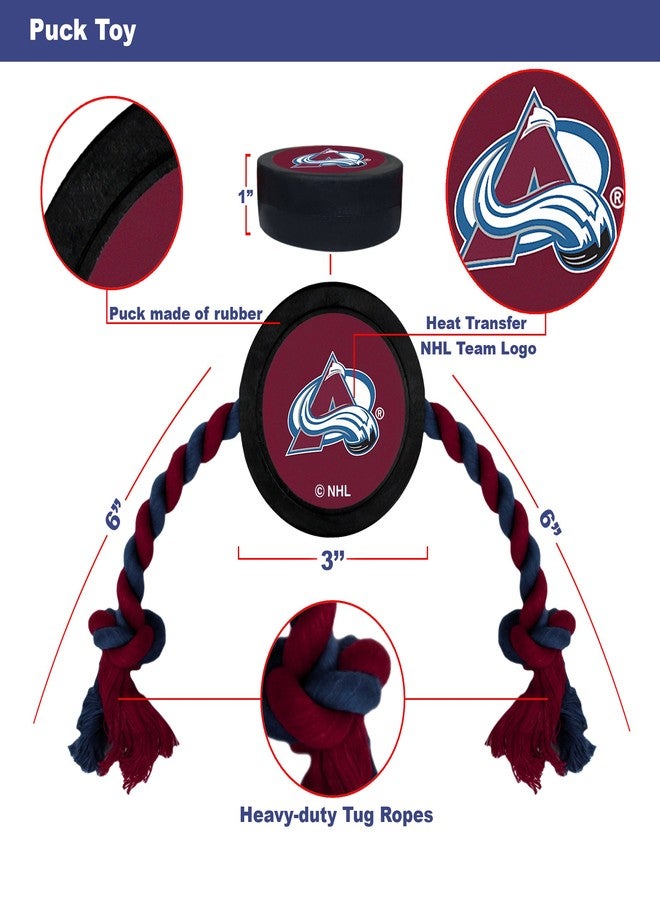 Pets First Dog Rubber Toy with Heavy-Duty Rope Tug, NHL Colorado Avalanche Puck Toy for Dogs & Cats - Play Hockey with Your Pet! - Image 4