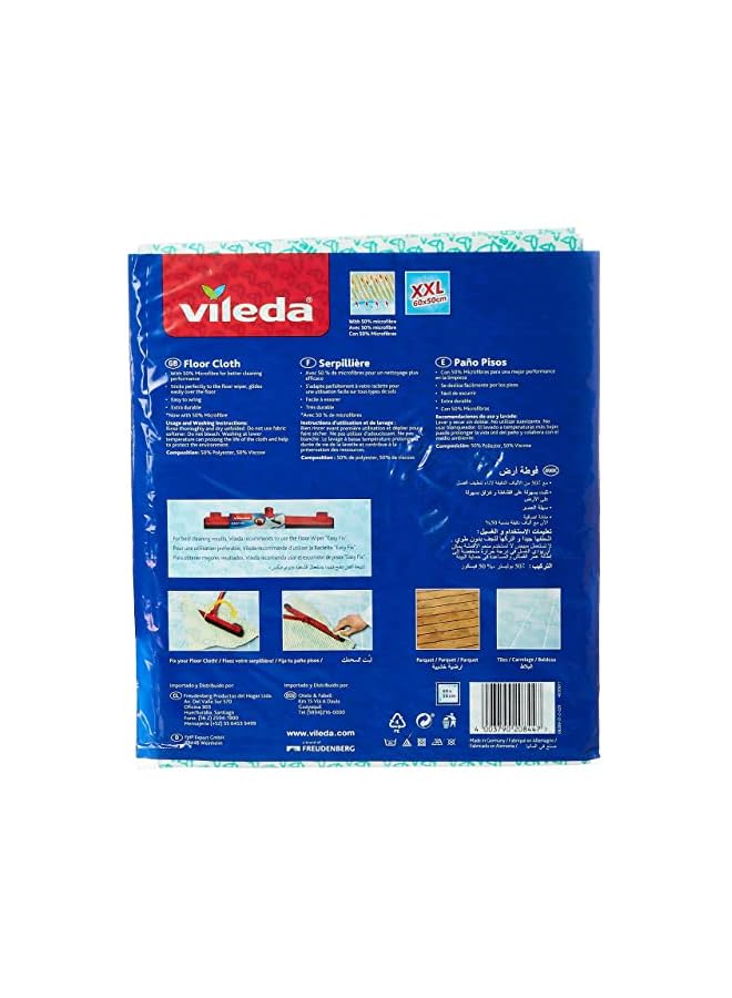 Vileda قطعة قماش واحدة سهلة التنظيف للأرضيات مصنوعة من ألياف دقيقة بنسبة 30% باللون الأخضر - Image 2