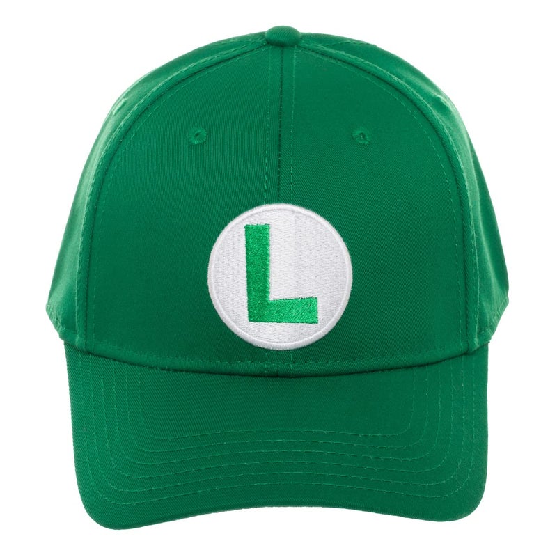 Bioworld Mario Cosplay Hat, Mario Luigi Brothers Cosplay - Officially Licensed Luigi Hat, 100% Cotton, 58 cm, Green, for Gaming Enthusiasts - Image 1