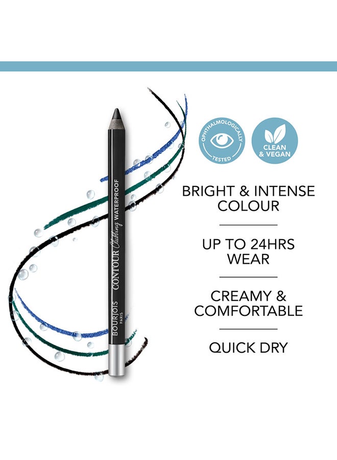 BOURJOIS PARIS Contour Clubbing Waterproof Eye Pencil - 046 - Bleu Néon, 1.2g - Image 3