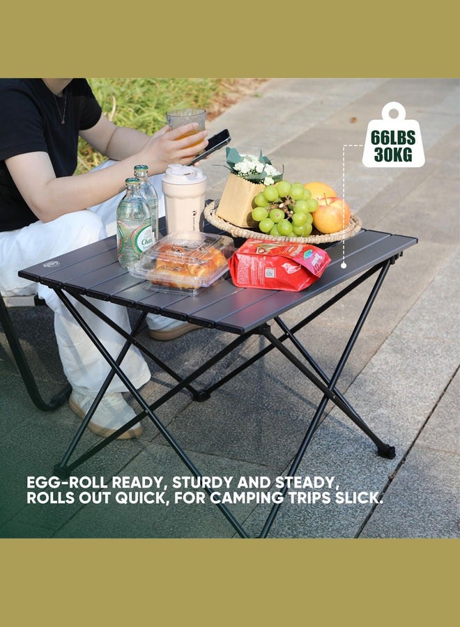 WEMART Folding Table,Camping Folding Table,Portable Aluminum Alloy Outdoor Folding Table Large Black with Storage Bag  53*50cm - Image 3
