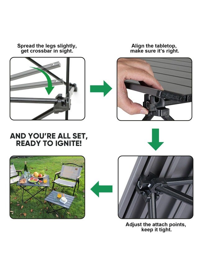 WEMART Folding Table,Camping Folding Table,Portable Aluminum Alloy Outdoor Folding Table Large Black with Storage Bag  53*50cm - Image 4