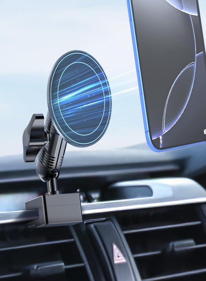 DIAMOOKY حامل هاتف معدني مغناطيسي فائق القوة من DIAMOOKY لسيارة تويوتا 4Runner موديلات 2024، 2023، 2022، 2021، 2020-2010 (الجيل الخامس). ملحقات السيارة: حامل هاتف للسيارة، حامل قابل للتعديل، مناسب لجميع الهواتف الذكية بتقنية MagSafe. - Image 1