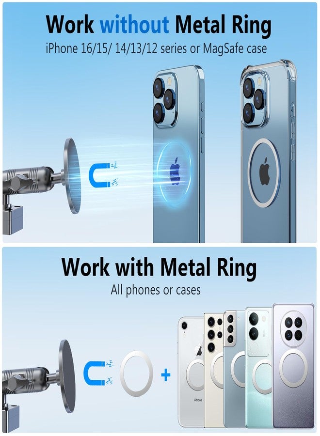 DIAMOOKY حامل هاتف معدني مغناطيسي فائق القوة من DIAMOOKY لسيارة تويوتا 4Runner موديلات 2024، 2023، 2022، 2021، 2020-2010 (الجيل الخامس). ملحقات السيارة: حامل هاتف للسيارة، حامل قابل للتعديل، مناسب لجميع الهواتف الذكية بتقنية MagSafe. - Image 4