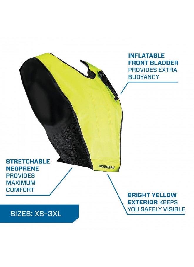 SCUBAPRO Cruiser Adult Diving Vest, Yellow/Black (XXX-Large)
