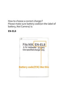 Norifon EN-EL8 LCD USB Charger for Nikon Coolpix S52c, P1, P2, S1, S2, S3, S5, S50, S50c, S51, S51c, S52, S6, S7, S7c, S8, S9 Camera and More, Black  - Image 3