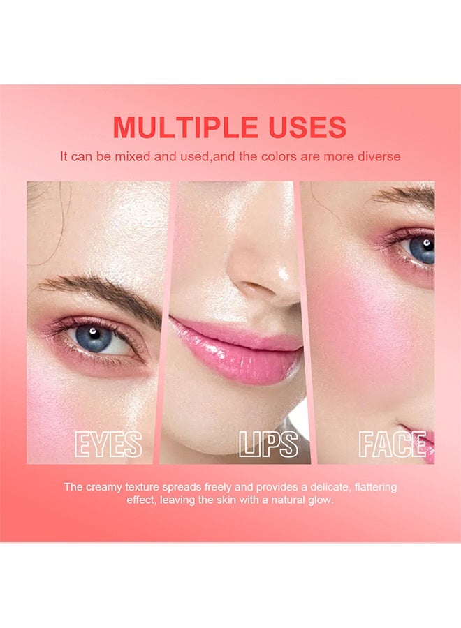 lakerain Hydrating Glow Blush, Moisturizing Hydrating Long Lasting Multi Use Glow Blusher For Eyes Lips Face Waterproof Hydrating Glow Blush Stick Tinted Blush Cooling Jelly Stick Cream Blush Balm #4Light Pink - Image 4