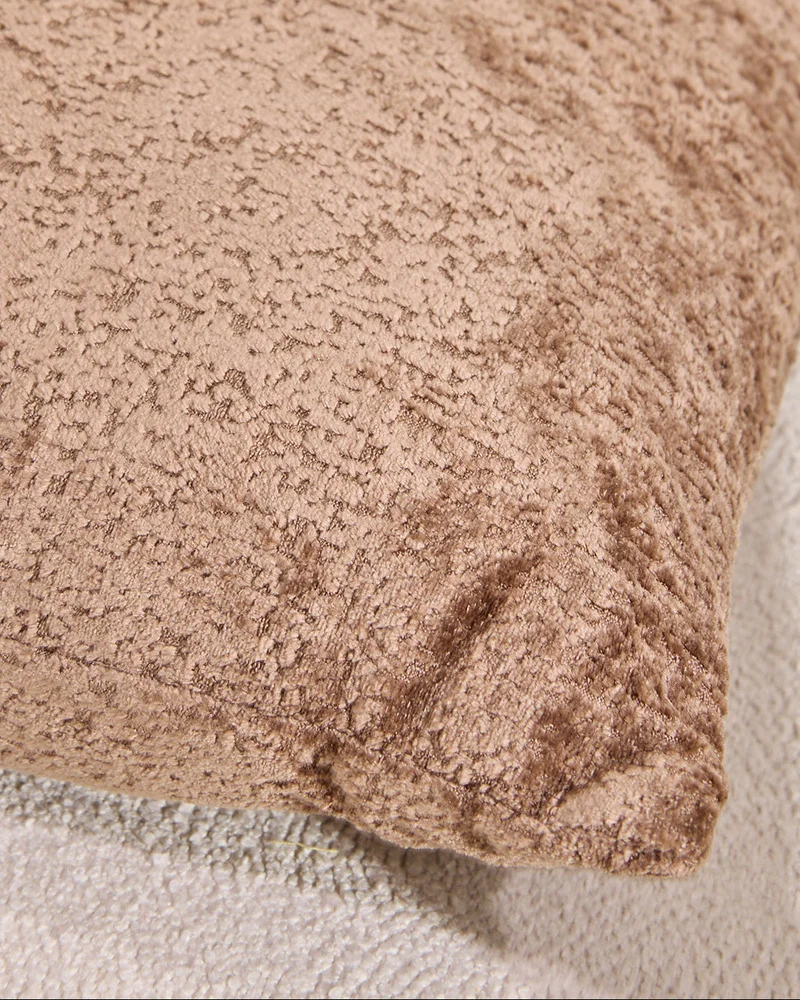 REDTAG Brown Crushed Velvet Cushion