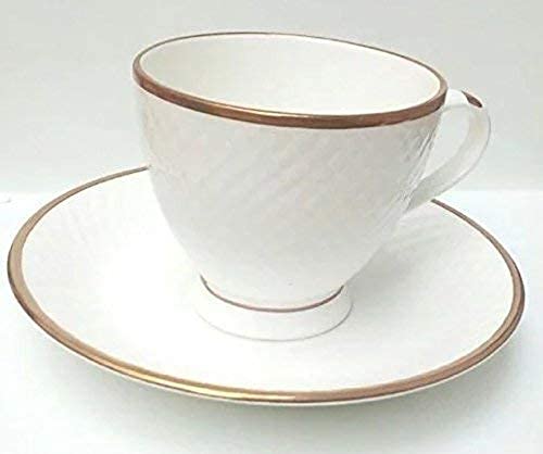 Home-Cart Gold line Cup and Saucer Set, 12-Pieces, White - Image 3