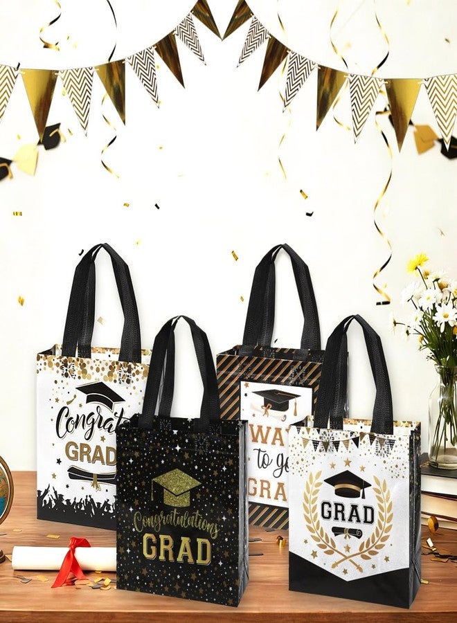 eowqeiur 8 Pack Graduation Gift Bags with Handles Non-woven Fabric Goodie Snack Candy Treat Tote Wrap Bags for Graduates Teachers Bulk Class of 2026 Grad Party Decorations Favors Supplies Baggies Stuffers - Image 4