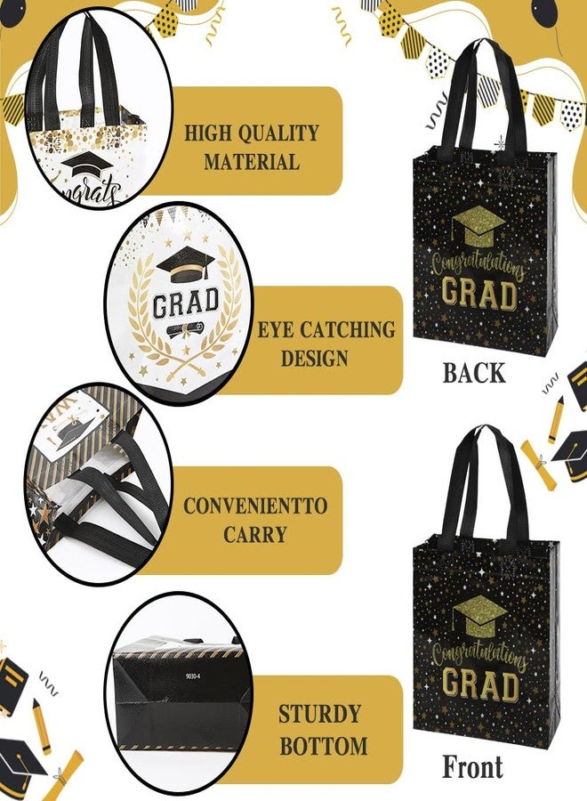 eowqeiur 8 Pack Graduation Gift Bags with Handles Non-woven Fabric Goodie Snack Candy Treat Tote Wrap Bags for Graduates Teachers Bulk Class of 2026 Grad Party Decorations Favors Supplies Baggies Stuffers - Image 3