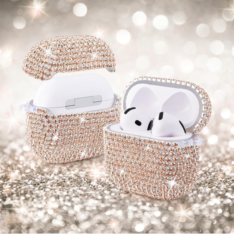 VISOOM Cute Jewelry Case for Airpods 4 Cases 2024 Cover Women, Sparkly Air pods 4 Gen Case Hard TPU Airpod Cases 4th Generation Glitter iPods 4 Cas with Bling Keychain for iPods Earbuds Airpods 4th - Image 3