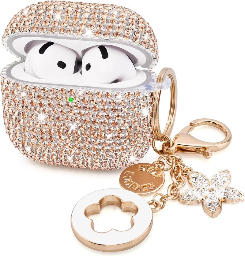 VISOOM Cute Jewelry Case for Airpods 4 Cases 2024 Cover Women, Sparkly Air pods 4 Gen Case Hard TPU Airpod Cases 4th Generation Glitter iPods 4 Cas with Bling Keychain for iPods Earbuds Airpods 4th - Image 2