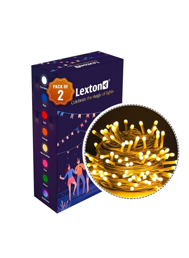 Lexton 40 LED Power Pixel Serial String/Fairy Light | Plug Sourced | Suitable for Home & Outdoor Decoration, Diwali, Christmas, Ramadan, Wedding, Party, Festival (Pack of 2, Warm White) - Image 2