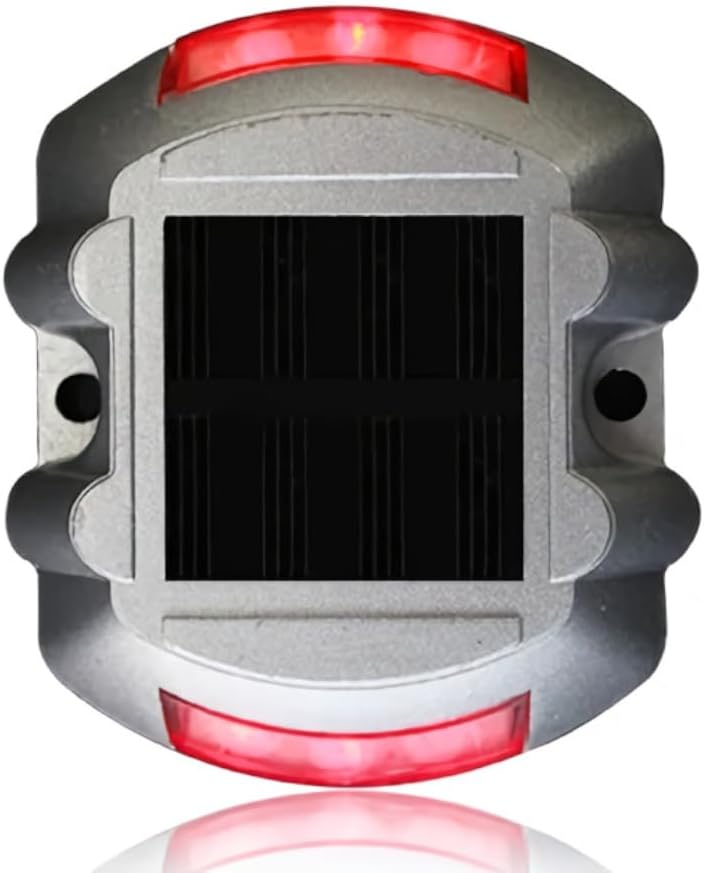 Waterproof Metal Solar LED Flash Light (Red)