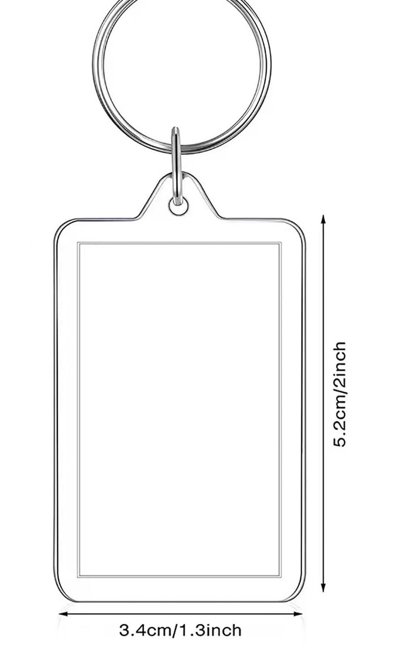 Generic DIY transparent picture frame keychain set 2x1.3 inches compact, convenient, clear and wear-resistant - Image 5