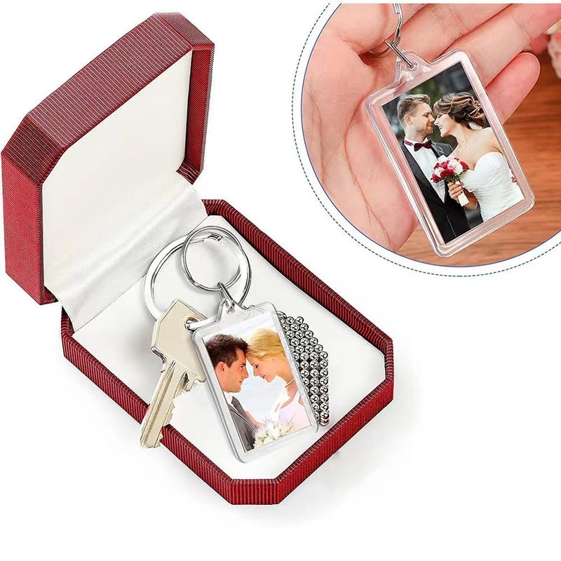 Generic DIY transparent picture frame keychain set 2x1.3 inches compact, convenient, clear and wear-resistant - Image 3