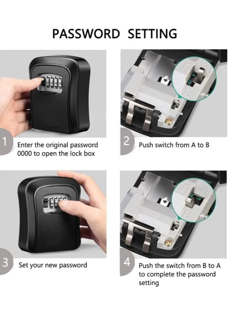 Generic - Key Lock Box Security Key Lock Box With Combination Code Spare Key Safe Lockbox For Hide a key Outdoor Wall Mount Key Lock Box For House Outside - Image 1