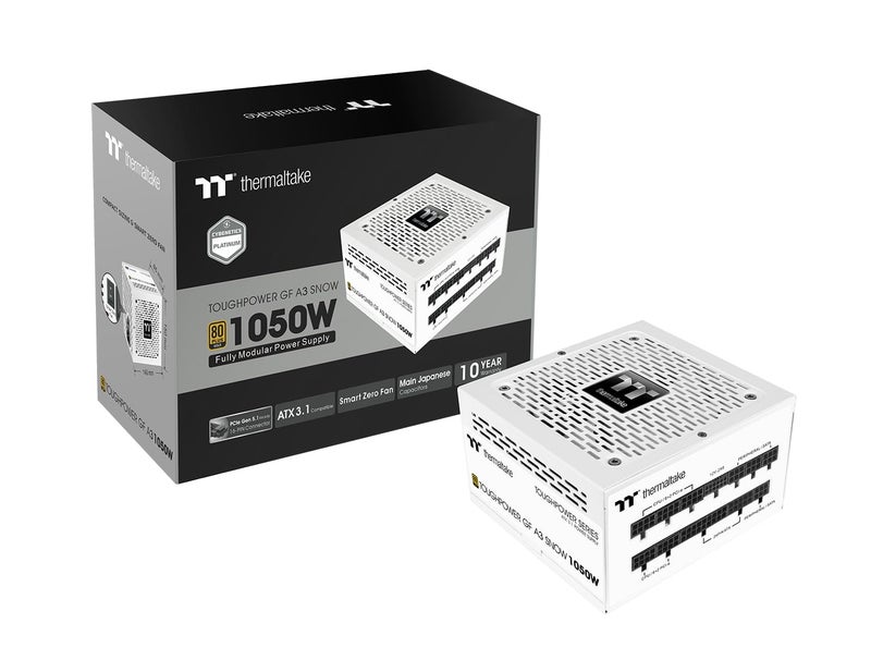 Thermaltake Toughpower GF A3 Snow Edition 1050W 80 Gold Full Modular SLICrossfire Ready ATX 31 Power Supply PCIE 51 600W 12V2x6 Connector Included PSTPD1050FNFAGUN 10 Year Warranty - Image 2