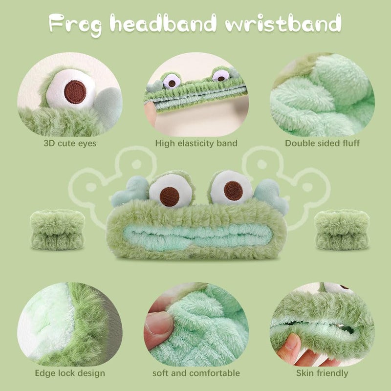M'AYCREATE MAYCREATE® Headband for Woman Wrist Band for Face Wash, Set of 3pcs Face Wash Band Spa Headband & Wristband, Cute Elastic Face Wash Headband for Skincare, Hair Bands for Makeup for Women Girls - Image 3