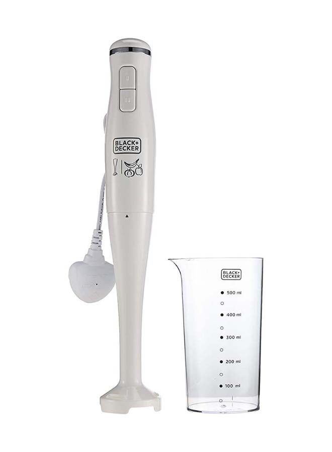 BLACK+DECKER Stick Hand Blender with Calibrated Beaker and Dual Variable Speed Control SB2500-B5 White - Image 1