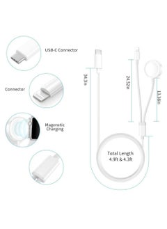 Y&D USB C Watch Charger, Magnetic Charging Cable, 4.9 ft/2m, 2 in 1 iPhone Charger for Apple Series SE/8/7/6/5/4/3/2/1 14/13/12/11 Pro/Pro Max/XS Max/XS/XR  - Image 3