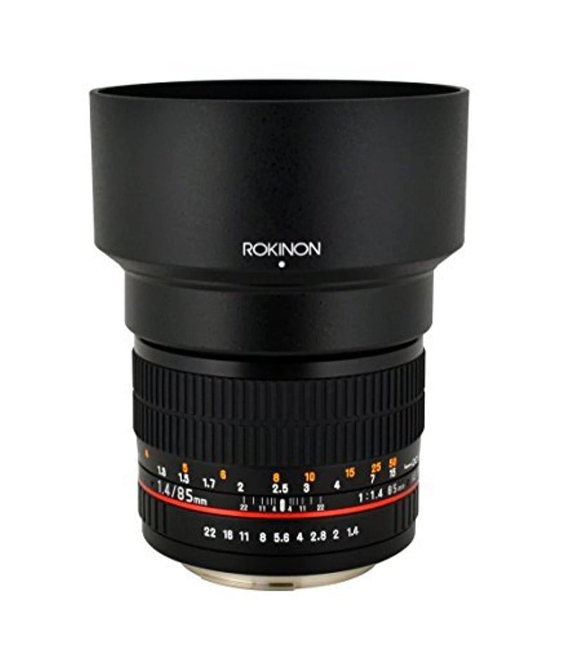 Rokinon 85mm F14 Aspherical Lens for Nikon AE with Automatic Chip