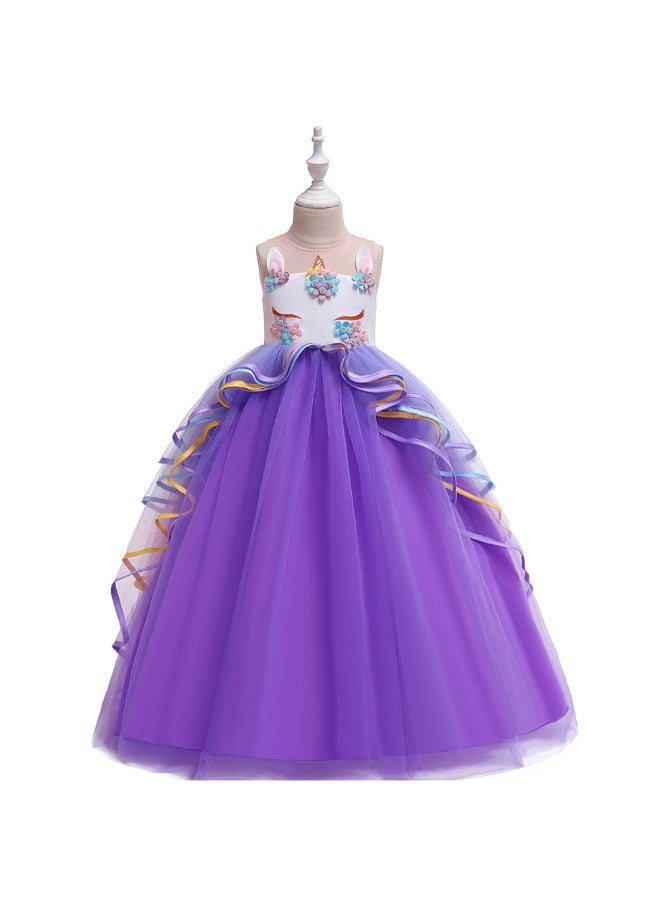 Flower Evening Tutu Dress Purple - Image 1