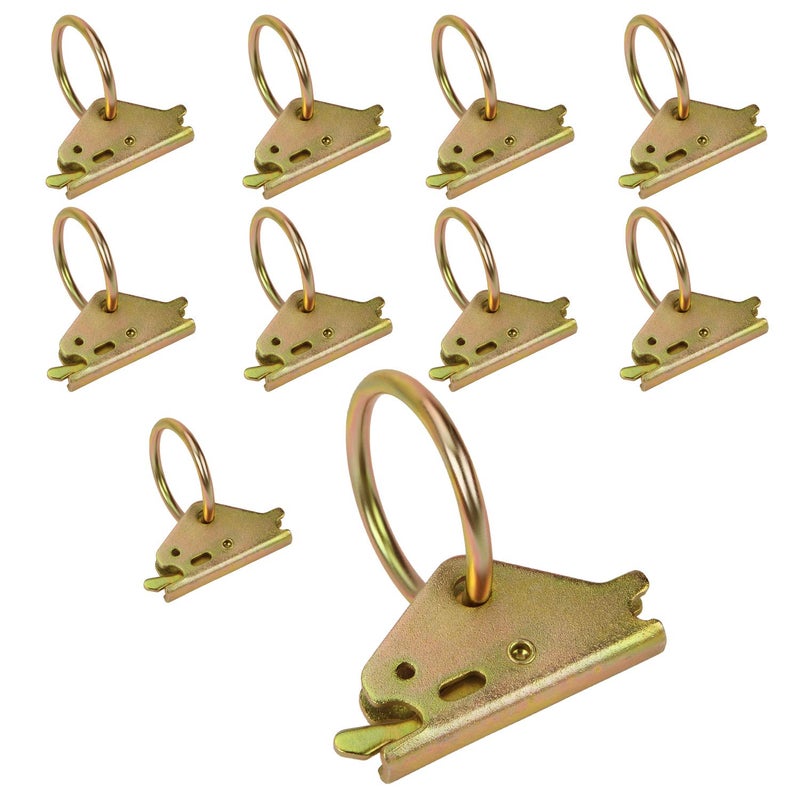 Eapele 10pcs Steel E-Track O Ring Tie-Down Anchors, Secure Cargo in Enclosed/Flatbed Trailers, Trucks, Load Limit of 1500lb