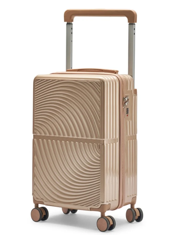 ليمرا شنطة سفر حديثة مصنوع من مادة بولي كربونات مخصصة لقمرة الطائرة مقاس 20 بوصة لون ذهبي