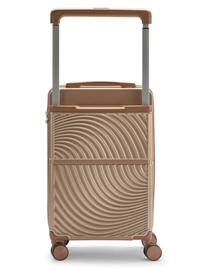 ليمرا شنطة سفر حديثة مصنوع من مادة بولي كربونات مخصصة لقمرة الطائرة مقاس 20 بوصة لون ذهبي - Image 3