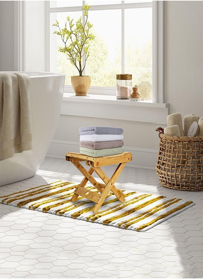YIM-VIBEHAUS - Folding Stool for Shaving Shower Foot Rest, Home Portable Folding Shower Seat, Wood Stool Small Stool Chair Folding Chairs for Bathroom - Image 1