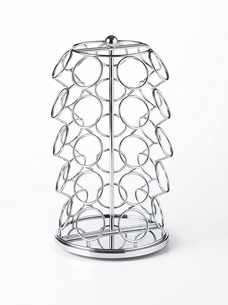 Nifty Solutions Nifty K Cup Holder – Compatible with K-Cups, Coffee Pod Carousel | 35 K Cup Holder, Spins 360-Degrees, Lazy Susan Platform, Modern Chrome Design, Home or Office Kitchen Counter Organizer - Image 2