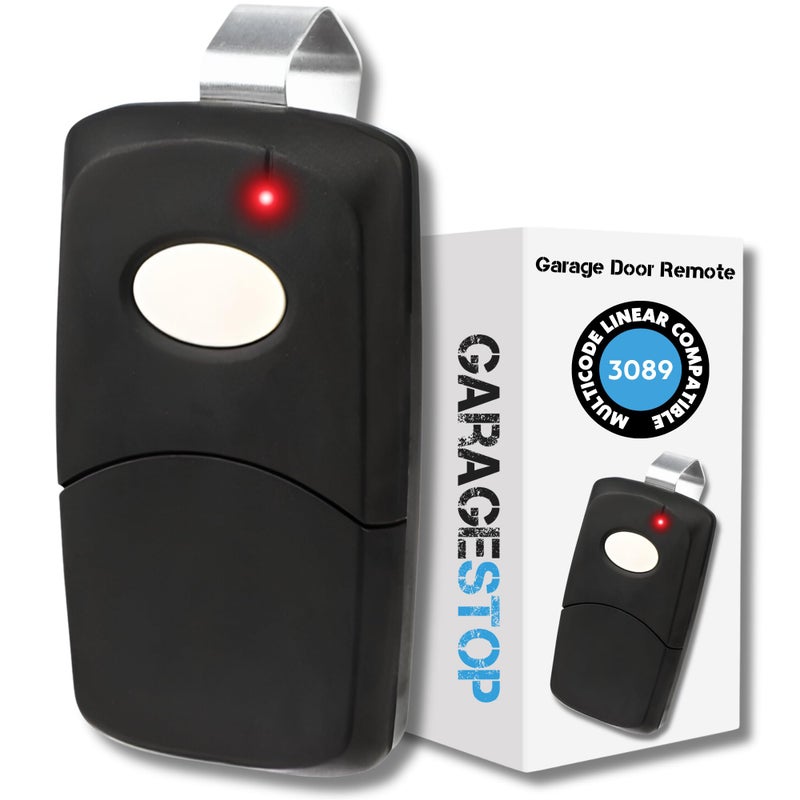 Garage Stop Garage Door Opener Remote for Linear MultiCode 3089 308911 MCS308911 10 dip Switch Gate Opener Remote 300MHz Garage Clicker Replacement Black