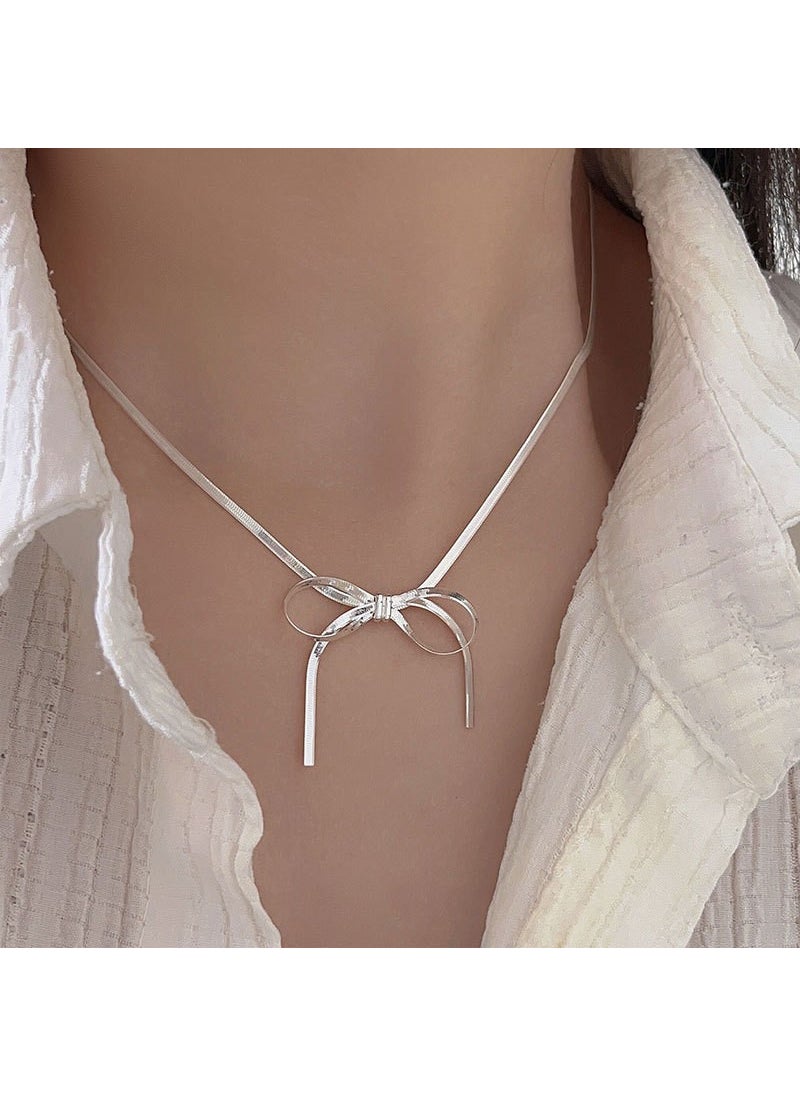 Generic - S925 Silver Blade Chain Butterfly Bracelet Bow necklace - Image 1