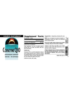Source Naturals Source Natural Coenzyme Q10, Antioxidant Support*, For Heart, Brain, Immunity, & Liver Support, 200 mg - 90 Softgels  - Image 4